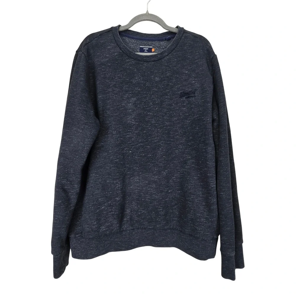 Superdry Mens Classic Crew Neck Sweatshirt Slim 2XL Orange Label Blue Athleisure